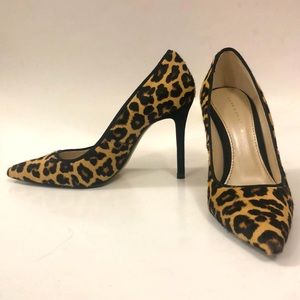 Zara 37 High Heels Pump Leopard Animal print Calf hair Excellent Condition